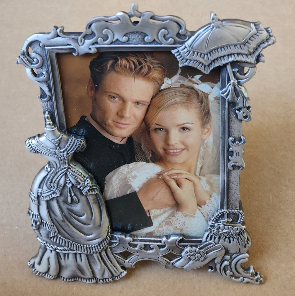 Vintage Silver Photo Frame with Victorian Design